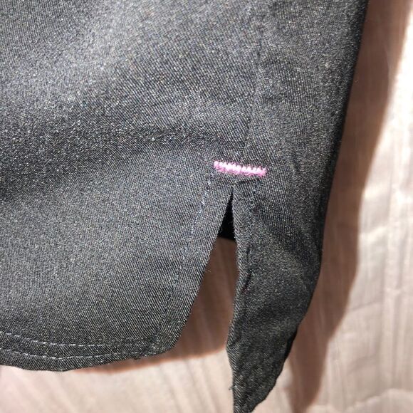 Scrubstar S Black four pocket w/pink trim details scrub bottom pants - Picture 11 of 14